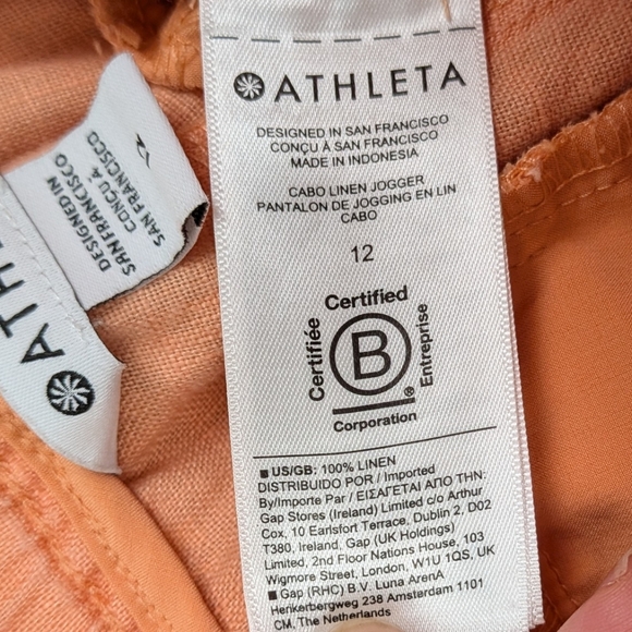 Athleta Cabo Linen Jogger Pants Cactus Peach 12 - Picture 5 of 5
